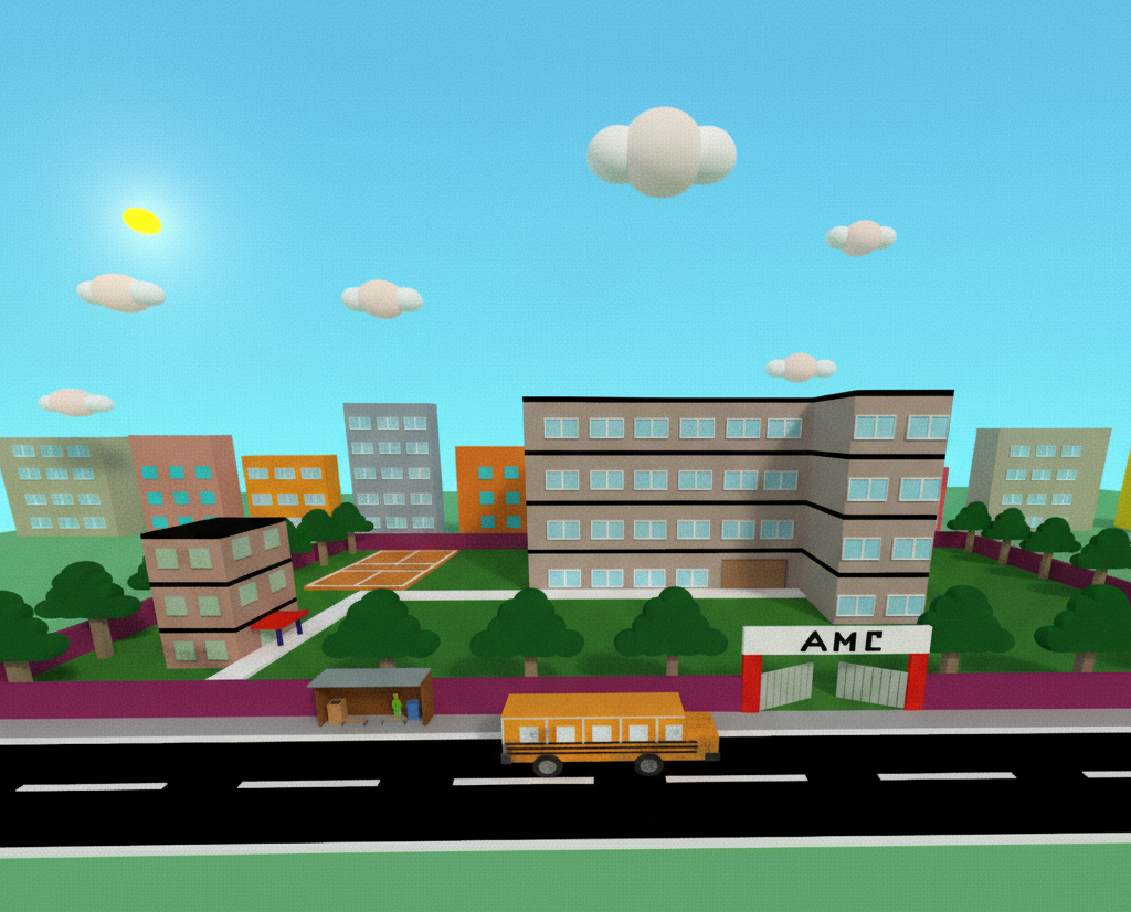 School Campus using GLUT (OpenGL)